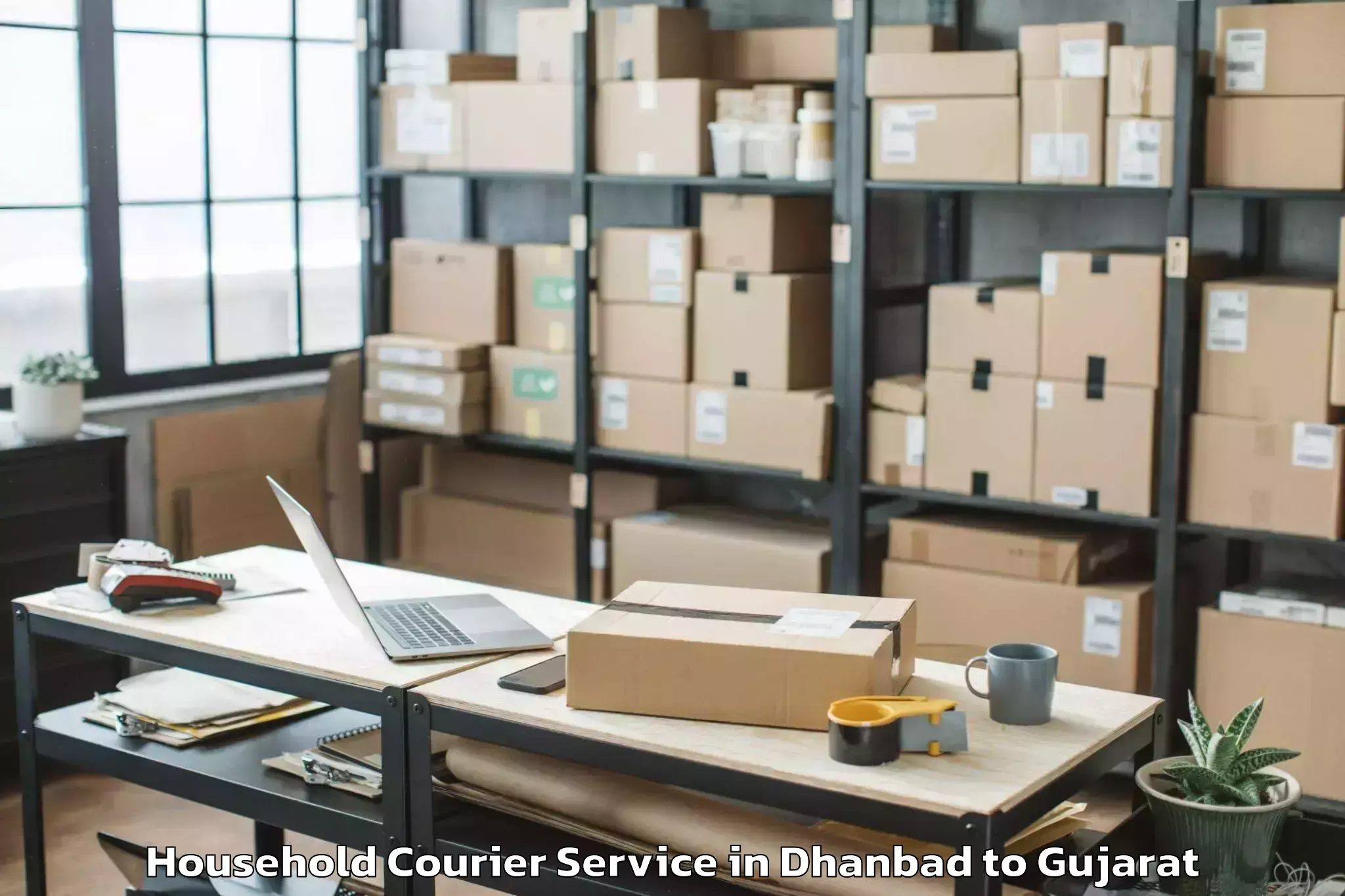 Trusted Dhanbad to Gls University Ahmedabad Household Courier